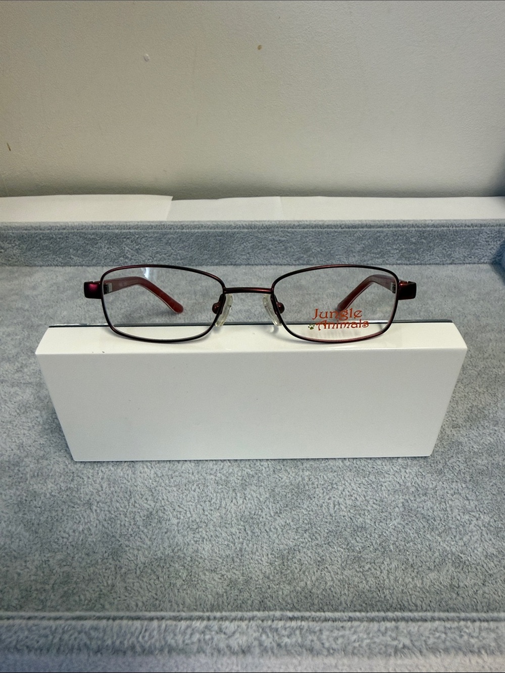 NWOT Jungle Animals Fawn Rectangular Red Eyeglasses optical frame size 41